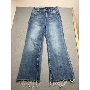 Social Threads x Risen Jeans Women's 11/30 High Rise Wide Leg Raw Hem Light Wash